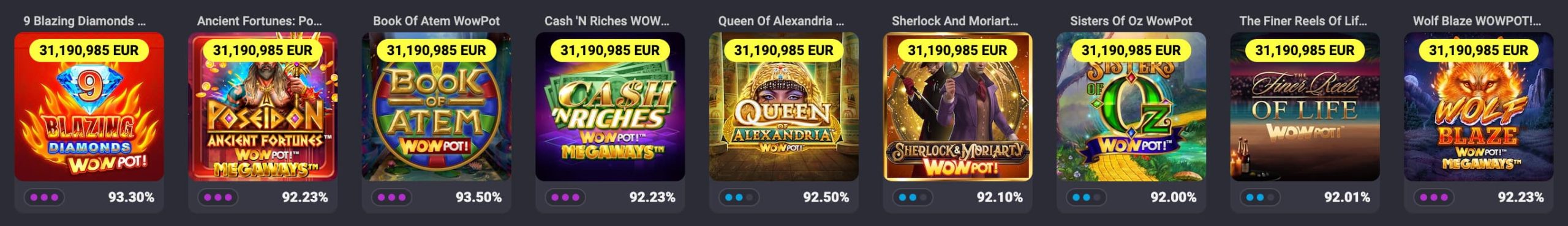 wowpot seeria mängud